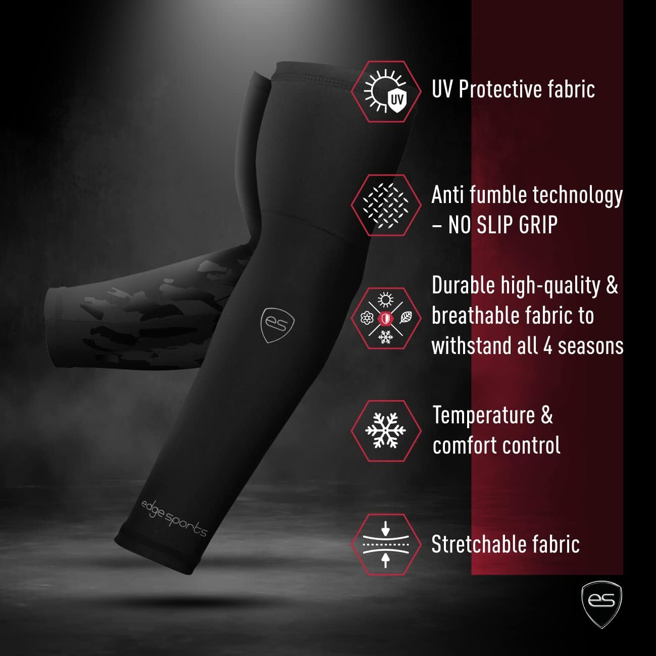 Compression Arm Sleeves for Men & Women - Protective Sleeves to Cover Arms for Sports - Tattoo Cover up & UV Protection