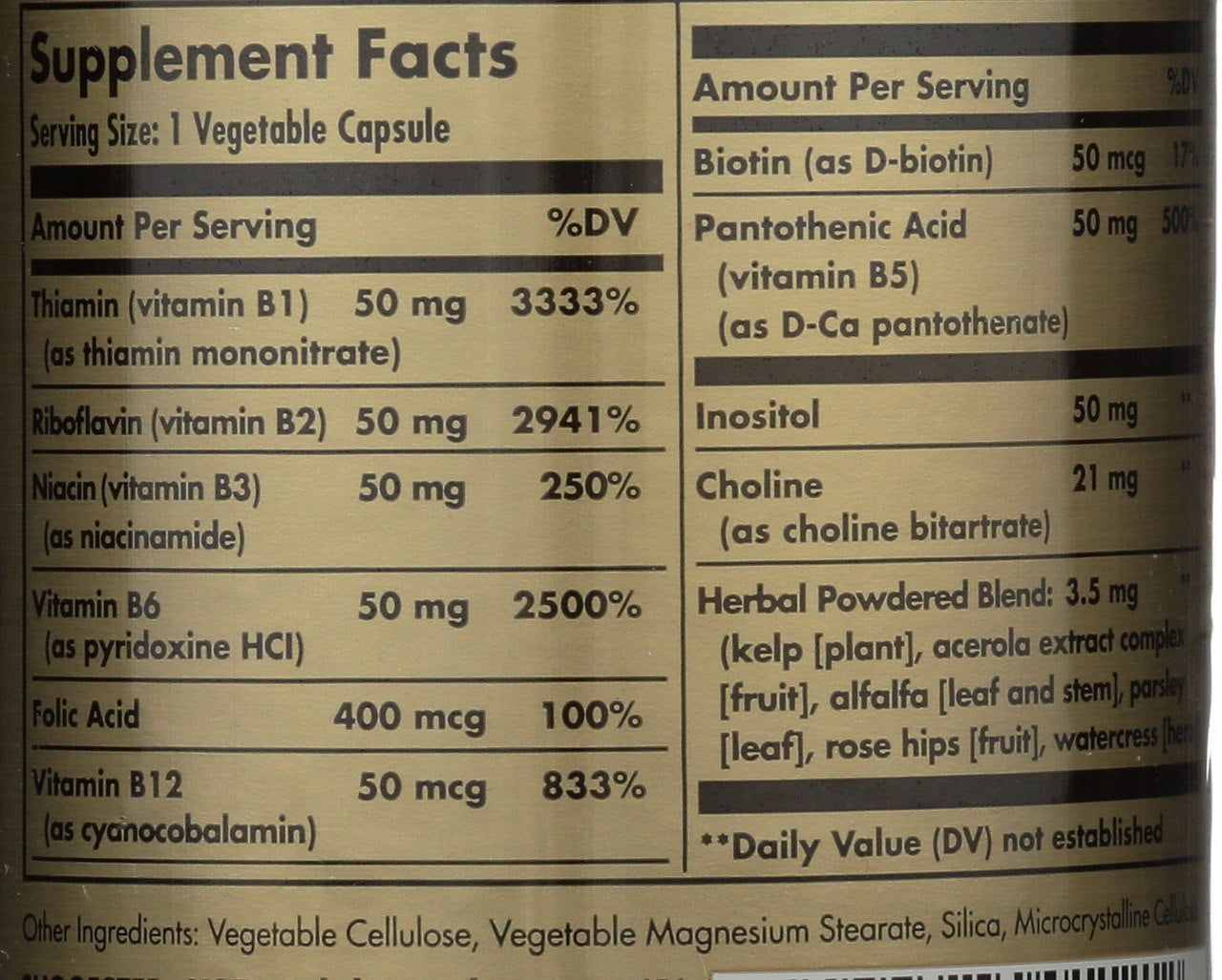 Solgar B-Complex "50" 100 Vegetable Capsules