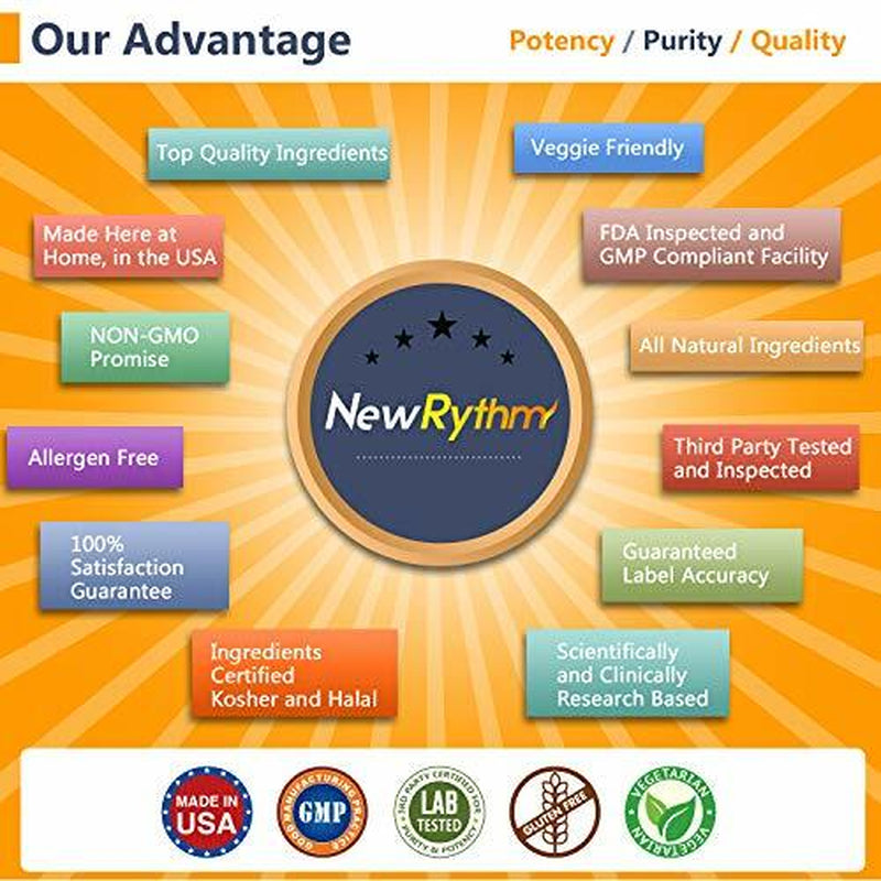 Newrhythm Probiotics 50 Billion CFU 20 Strains, 60 Veggie Capsules, Targeted